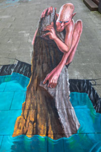7th International StreetArt Festival, motif by artist Kerim Masanovic, shopping street, Marktstraße, Wilhelmshaven, Lower Saxony, 7th International StreetArt Festival, motif by artist Kerim Masanovic, shopping street, Marktstraße, Wilhelmshaven, Lower Saxony,